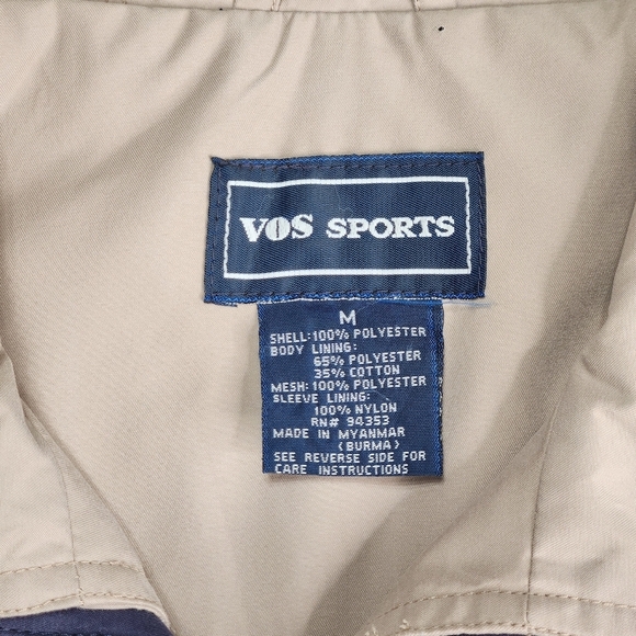 VOS Sports Jacket Mens M Lined Full Zip Flight Sail Catalina Island Pockets Fly - Picture 8 of 14